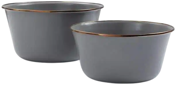 Barebones Enamel Mixing Bowl Set Grey One-Size
