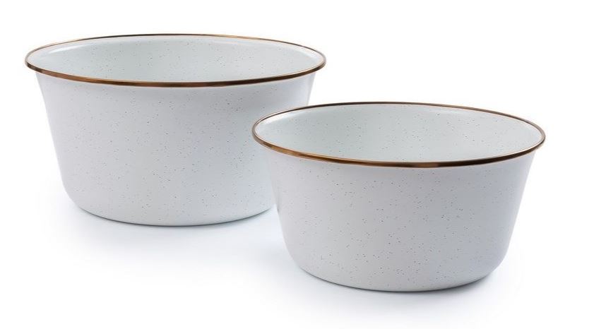 Barebones Enamel Mixing Bowl Set Eggshell One-Size