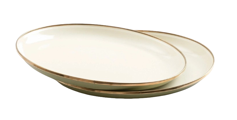 Barebones Enamel Small Plate set Two Tone Olive One-Size