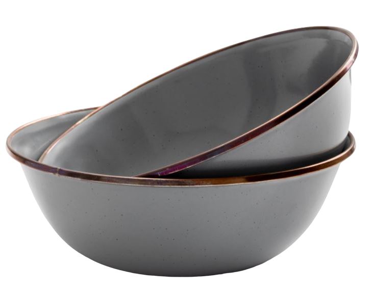 Barebones Enamel Bowl set Grey One Size