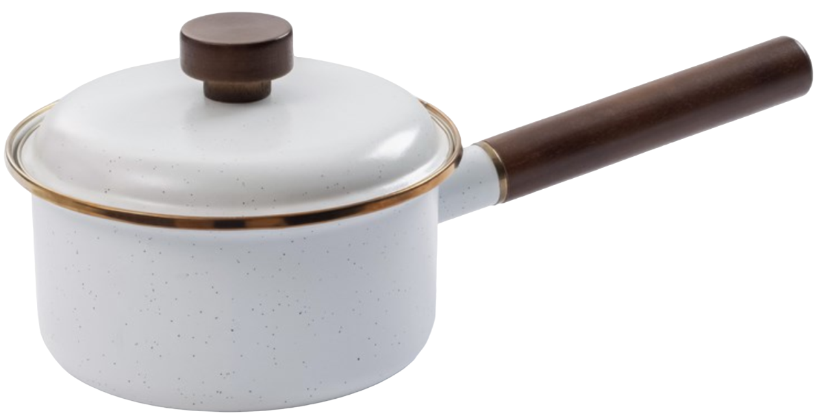 Barebones Enamel Saucepan Eggshell One Size