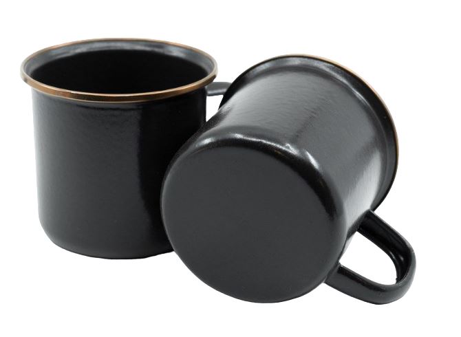 Barebones Enamel Cup Set Charcoal One Size