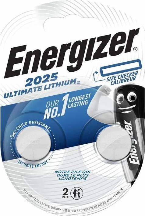 Energizer ULTIMATE LITHIUM 3V CR2025 BL2 batterij One Size